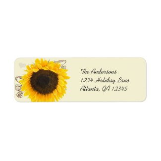 Musical Sunflower Return Address Labels label
