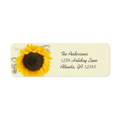 Musical Sunflower Return Address Labels