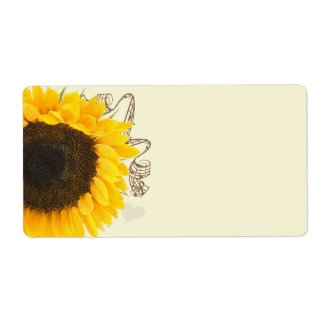 Musical Sunflower Shipping Labels label