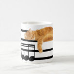 Musical tabby kitty cat coffee mugs