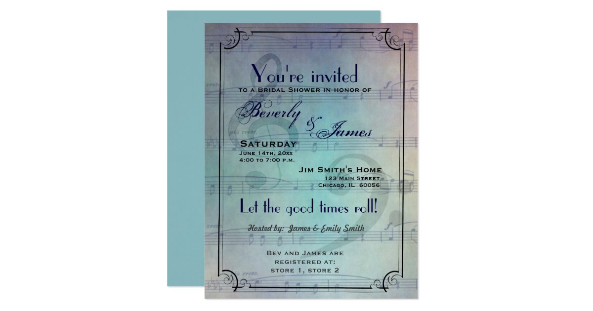 Musical themed bridal shower invitation Zazzle