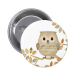 Musical Tree Owl Pinback Buttons