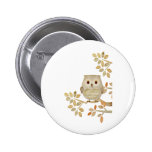Musical Tree Owl Pinback Buttons