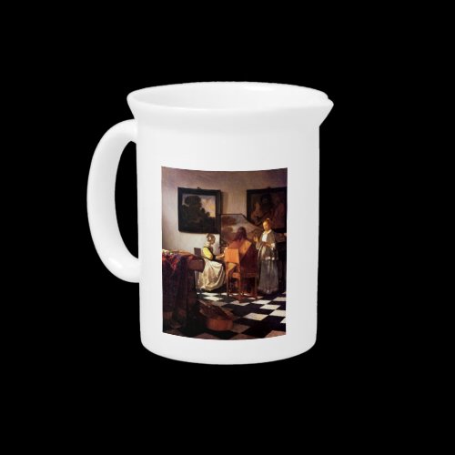 Musical Trio by Johannes Vermeer Drink Pitcher