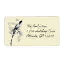 Musical Vintage Hummingbird Heart Labels Shipping Label