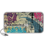 Musical Vintage Peacock  Art Nouveau Damask Travel Speaker