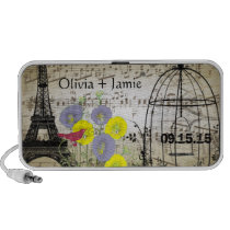 Musical Vintage Vinatge Bird Cage Eiffel Tower Speaker