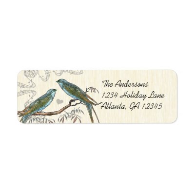 Musical Wood Texture Vintage Birds Labels