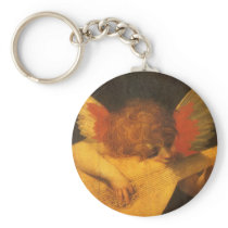 Musician Angel by Rosso Fiorentino Keychains