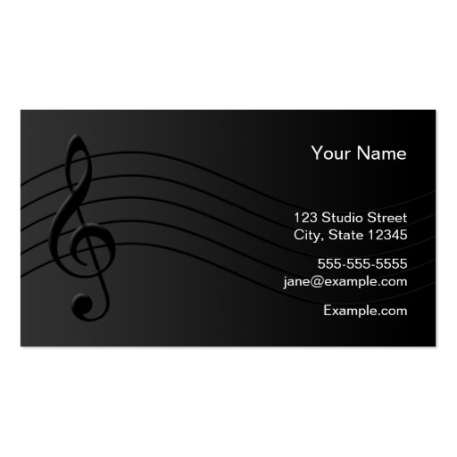 Musician Business Card (back side)