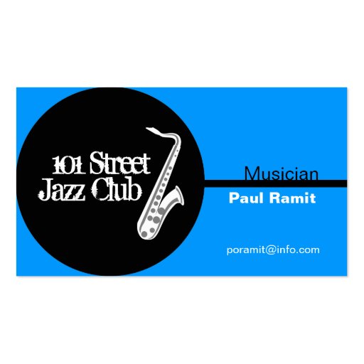 Musician Jazz Club Business Card (front side)