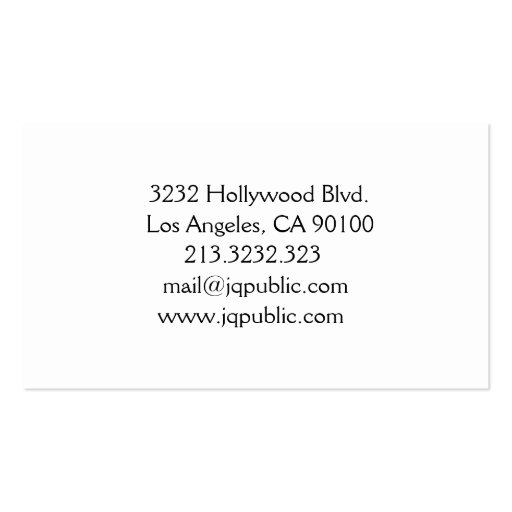 Musician Piano Business Card (back side)