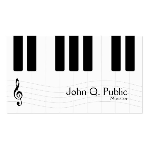 Musician Piano Business Card (front side)