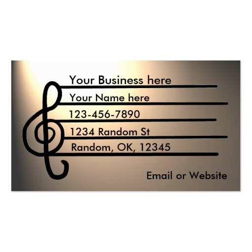 Musician stagelight customizable business cards (back side)