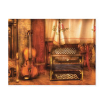 Musician - The Violin and the Accordian postcards