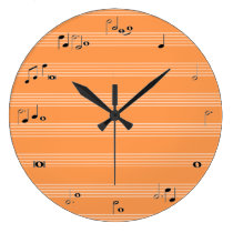 Musician time clock - orange and white at Zazzle