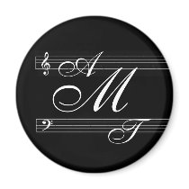 Musicians in love monogram logo magnets by perfectpostage Musicians in love monogram logo magnets