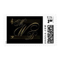 Musicians in love wedding monogram logo stamp