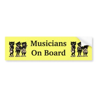 Musicians on Board Vintage Black Cats