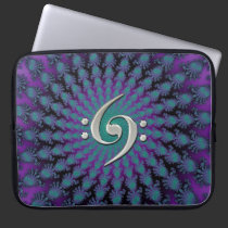 Musicians Spiral Fractal Music Double Bass Clef laptop sleeves