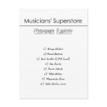 Musicians' Superstore Shopping List Postcard
