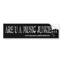 musicjunkie bumper stickers