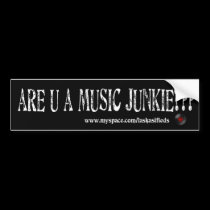 musicjunkie bumper stickers