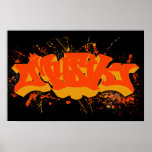 Musik orange yellow splatter posters