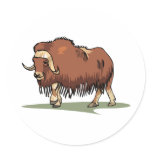 Musk Ox Round Stickers