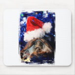 Musk Turtle Wearing Santa Hat Mouth Open Mouse Pad