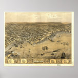 Muskegon Michigan 1868 Antique Panoramic Map Print
