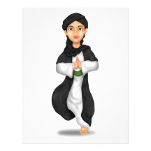 Muslim Boy in a Vrukshasana Yoga Pose Letterhead Design