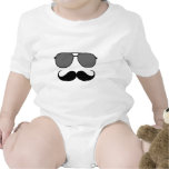 mustache and glasses baby bodysuit