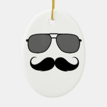 mustache and glasses christmas tree ornaments