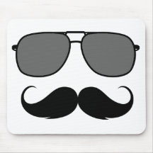 mustache and glasses mousepad