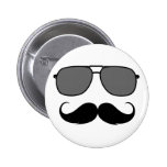 mustache and glasses pinback buttons