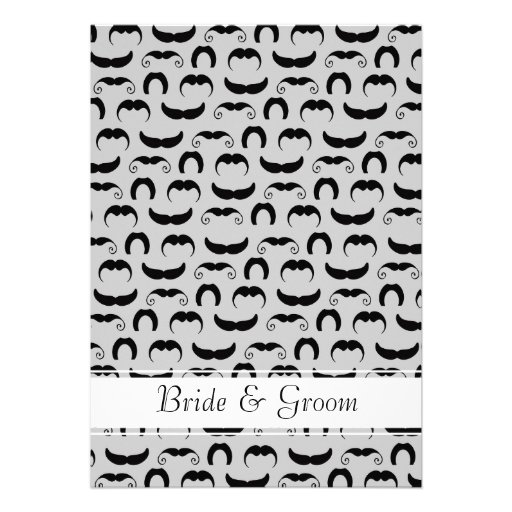 Mustache and Lip Wedding Custom Invitation