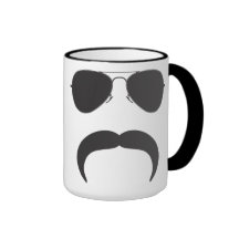 Mustache Aviator Silhouette Mug