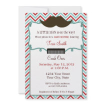 Mustache Baby Shower Invitation for Little Man