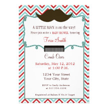 Mustache Baby Shower Invitation for Little Man