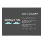 Mustache Baby Shower - Twins Custom Invite