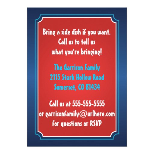 Mustache Bash 4th of July Party Invitations