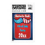 Mustache Bash 4th of July Party Postage Stamps stamps