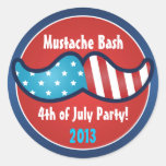 Mustache Bash 4th of July Party Stickers stickers