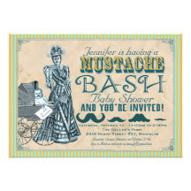 Mustache Bash Baby Shower Invitation