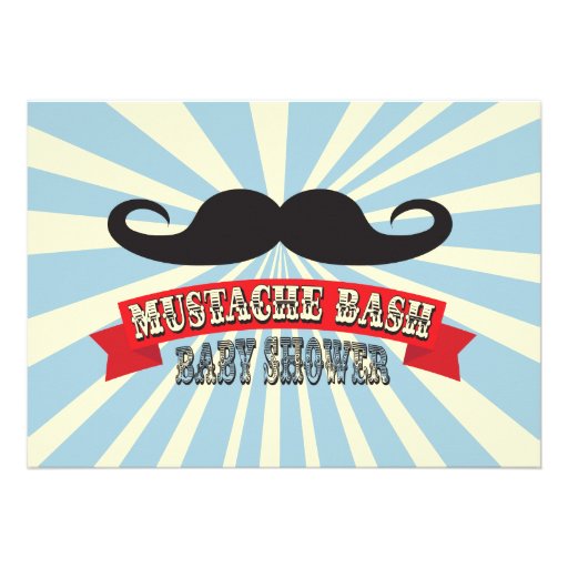 Mustache Bash Baby Shower Invitation