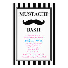 Mustache Bash Birthday Invitation