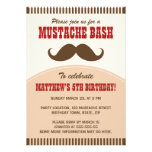 Mustache bash birthday party invitation