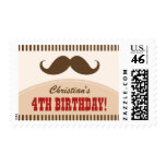 Mustache bash birthday party postage stamps