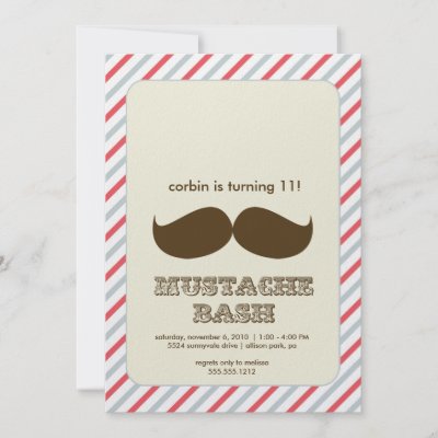 mustache bash invitation